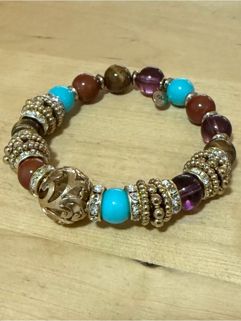NEW RJ Graziano Multi Color Bead Stretch Bracelet